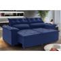 Imagem de Jogo sofá com 2 Puffs Compact retrátil reclinável 200 cm Molas Espirais Azul Ws Estofados