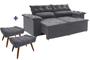 Imagem de Jogo sofá com 2 Puffs Compact retrátil reclinável 200 cm Molas Espirais Cinza Ws Estofados