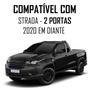 Imagem de Jogo Soleira Premium Elegance Fiat Strada 2020 2021 2022 2023 2024 Cabine Simples - 2 Portas ( Vinil + Resinada 8 Peças )