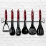 Imagem de Jogo Utensílios Cozinha Suporte 7pçs Burgundy Berlinger Haus Kit Colheres Espátulas Pegador Salada Massas Gourmet Cozinha