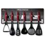 Imagem de Jogo Utensílios Cozinha Suporte 7pçs Burgundy Berlinger Haus Kit Colheres Espátulas Pegador Salada Massas Gourmet Cozinha