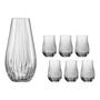 Imagem de Jogo Vaso Waterfall 305 E Copos Cristal 450 Ml Tulipa Optic