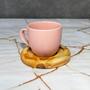 Imagem de Jogo Xícara Café Espresso Com Pires de Madeira 12 peças