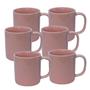 Imagem de Jogo Xicara Caneca Cafe Cha Porcelana Rosa 200ml 06un