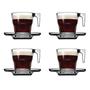 Imagem de Jogo xicaras c/ pires cafe expresso cha 75 ml vidro 8 pcs