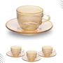 Imagem de Jogo xícaras de café dourado com borda fio de ouro 85ml 8pc
