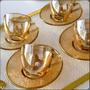 Imagem de Jogo xícaras de café dourado com borda fio de ouro 85ml 8pc
