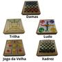 Imagem de Jogos Tabuleiro 5 Em 1 Xadrez Dama Ludo Trilha Jogo da Velha