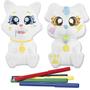 Imagem de Joy Dupla Gato e Cachorro Em Vinil Macio De Pintar Com Canetinhas Coloridas - Samba Toys
