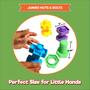 Imagem de Jumbo Nuts and Bolts for Toddlers - Fine Motor Skills Rainbow Matching Game Montessori Toys for 12 3 Year Old Boys and Girls  12 pc Terapia Ocupacional Brinquedos Educacionais com Armazenamento de Brinquedos + eBook