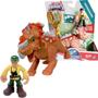 Imagem de Jurassic World Bonecos Dinossauro Pachyrhinosaurus e Caçador Playskool - Hasbro B3865