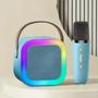 Imagem de Karaokê Caixa De Som Mini Microfone Alto-falante Luzes RGB Portátil Caixa De Som