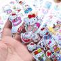 Imagem de Kawaii Hello Kitty 3D Bubble Stickers 12pcs Conjunto Decalques Fofos E Inchados Para Crianças,