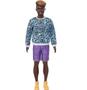 Imagem de Ken Fashionistas 153 Negro Com Bermuda Roxa - Mattel - GHW69