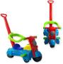 Imagem de Kendy Triciclo Baby Dog Vermelho Azul Suporta 16kg Motoca Infantil Menino Menina Quadriciclo Andador c/ Haste e Protetor Brinquedo