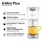 Imagem de Keurig K-Mini Plus Coffee Maker, Single Serve K-Cup Pod Coffee Brewer, 6 a 12 oz. Tamanho da bebida, Lojas até 9 K-Cup Pods, Branco Fosco