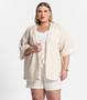 Imagem de Kimono Feminino Plus Size Em Tricot Secret Glam Bege