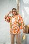 Imagem de Kimono plus chic Verde e Laranja Gerbera