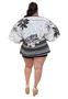 Imagem de Kimono Plus size Branco e Preto Bela