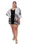 Imagem de Kimono Plus size Branco e Preto Bela