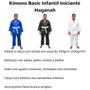 Imagem de Kimono Reforçado Com Faixa Simples Haganah Infantil Jiu-jítsu Judô Feminino Masculino