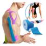 Imagem de Kinesio Tape Bandagem Fita Adesiva Elastica Cinesiologica Funcional Fitness Muscular Rolo Adesivo