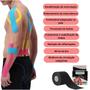 Imagem de Kinesio Tape Bandagem Fita Adesiva Elastica Cinesiologica Funcional Fitness Muscular Rolo Adesivo