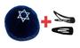 Imagem de Kipa Judaico Estrela De Davi ul De Israel + 2 Prendedores