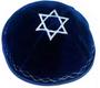 Imagem de Kipa Judaico Veludo Estrela De Davi Azul /original De Israel