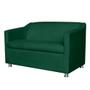 Imagem de Kit 01 Namoradeira mais 02 Poltrona Decorativa Tilla Pés Cromados Suede Verde - DS Estofados