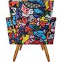 Imagem de Kit 01 Poltrona Cadeira Decorativa Nina E Puff Romero Brito