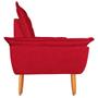 Imagem de Kit 01 Poltrona Decorativa + Puff Opala Suede Vermelho para Sala de Estar