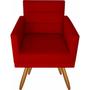 Imagem de Kit 01 Poltrona Luxo Decorativa Nina E 2 Puff Suede Vermelho