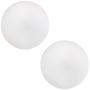 Imagem de Kit 02 Assentos Redondo Banqueta Cadeira Estofados Poltronas H02 Corano Branco 25 cm - Lyam Decor