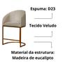 Imagem de Kit 02 Banco Banqueta Poltrona Mia Base Metal Bronze Veludo