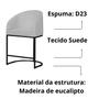 Imagem de Kit 02 Banco Banqueta Poltrona Mia Base Metal Preta Suede