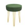 Imagem de Kit 02 Banqueta Alta Julia Industrial 55cm Ferro Dourado Suede Verde - Ahz Móveis