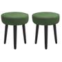 Imagem de Kit 02 Banqueta Alta Julia Industrial 55cm Pé Palito Preto Suede Verde - Ahazzo Móveis