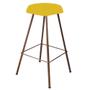 Imagem de Kit 02 Banqueta Alta Lari Eiffel Hexágono Bancada Bar Balcão Bistrô Ferro Bronze material sintético Amarelo - Ahz Móveis