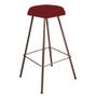 Imagem de Kit 02 Banqueta Alta Lari Eiffel Hexágono Bancada Bar Balcão Bistrô Ferro Bronze Suede Vermelho - Ahz Móveis