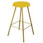 Imagem de Kit 02 Banqueta Alta Lari Eiffel Hexágono Cozinha Bar Balcão Bistrô Ferro Dourado Tecido Sintético Amarelo - Ahz Móveis