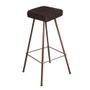 Imagem de Kit 02 Banqueta Alta Lira Eiffel Industrial Cozinha Bar Balcão Bistrô Ferro Bronze Suede Marrom - Ahz Móveis