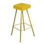 Imagem de Kit 02 Banqueta Alta Lira Eiffel Industrial Cozinha Bar Balcão Bistrô Ferro Dourado material sintético Amarelo - Ahazzo Móveis