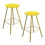 Imagem de Kit 02 Banqueta Alta Loni Eiffel Industrial Cozinha Bar Balcão Bistrô Ferro Dourado material sintético Amarelo - Ahz Móveis