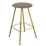 Imagem de Kit 02 Banqueta Alta Loni Eiffel Industrial Cozinha Bar Balcão Bistrô Ferro Dourado material sintético Bege - Ahazzo Móveis