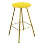 Imagem de Kit 02 Banqueta Alta Loni Eiffel Industrial Cozinha Bar Balcão Bistrô Ferro Dourado Tecido Sintético Amarelo - Ahz Móveis