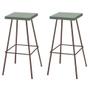 Imagem de Kit 02 Banquetas Alta Eliza 75cm Industrial Para Cozinha Ferro Marrom 100% MDF Verde - Ahazzo Móveis