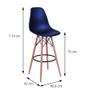 Imagem de Kit 02 Banquetas Boxbit Dkr Eames Polipropileno Café Base Madeira