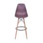 Imagem de Kit 02 Banquetas Boxbit Dkr Eames Polipropileno Café Base Madeira