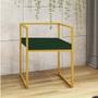Imagem de Kit 02 Cadeira de Jantar Cubo Office Escritório Recepção Ferro Dourado Suede Verde Musgo - Ahz Móveis